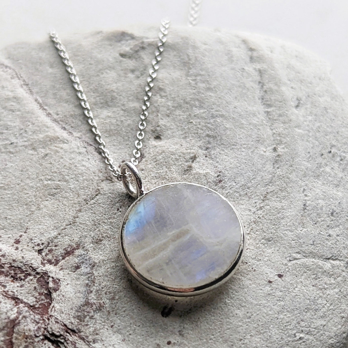 sterling silver moonstone June birthstone necklace