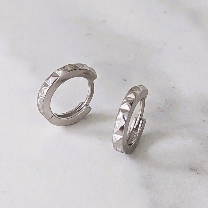 Pyramid Hoop Earrings
