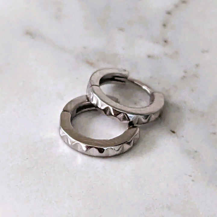 Pyramid Hoop Earrings
