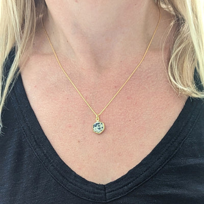 The Hexagon Dalmatian Jasper Gemstone Necklace
