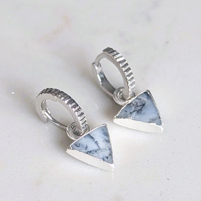 The Triangle Dendritic Agate Earrings