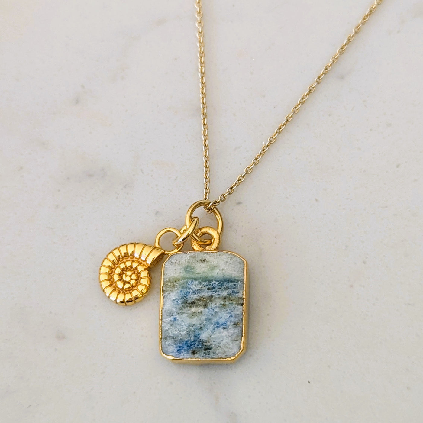 k2 jasper and ammonite charm necklace