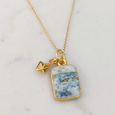 k2 jasper and tetrahedron charm necklace