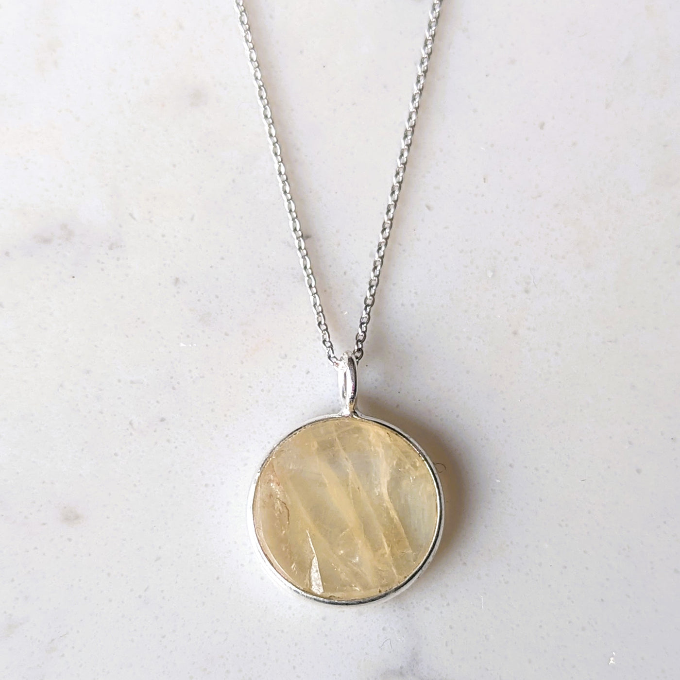 sterling silver citrine November birthstone pendant necklace 