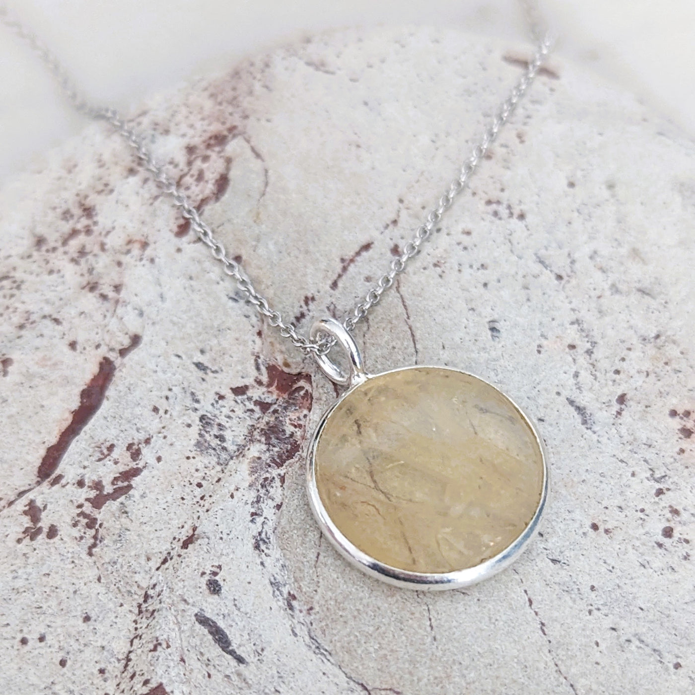 sterling silver citrine November birthstone pendant necklace