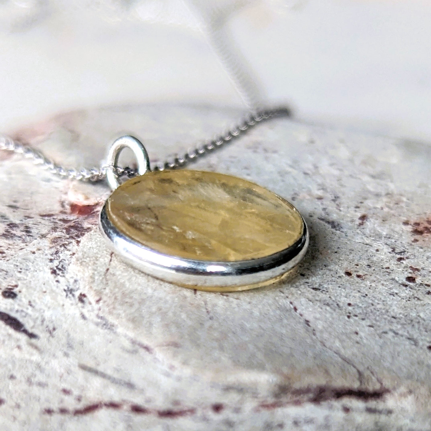sterling silver citrine November birthstone pendant necklace