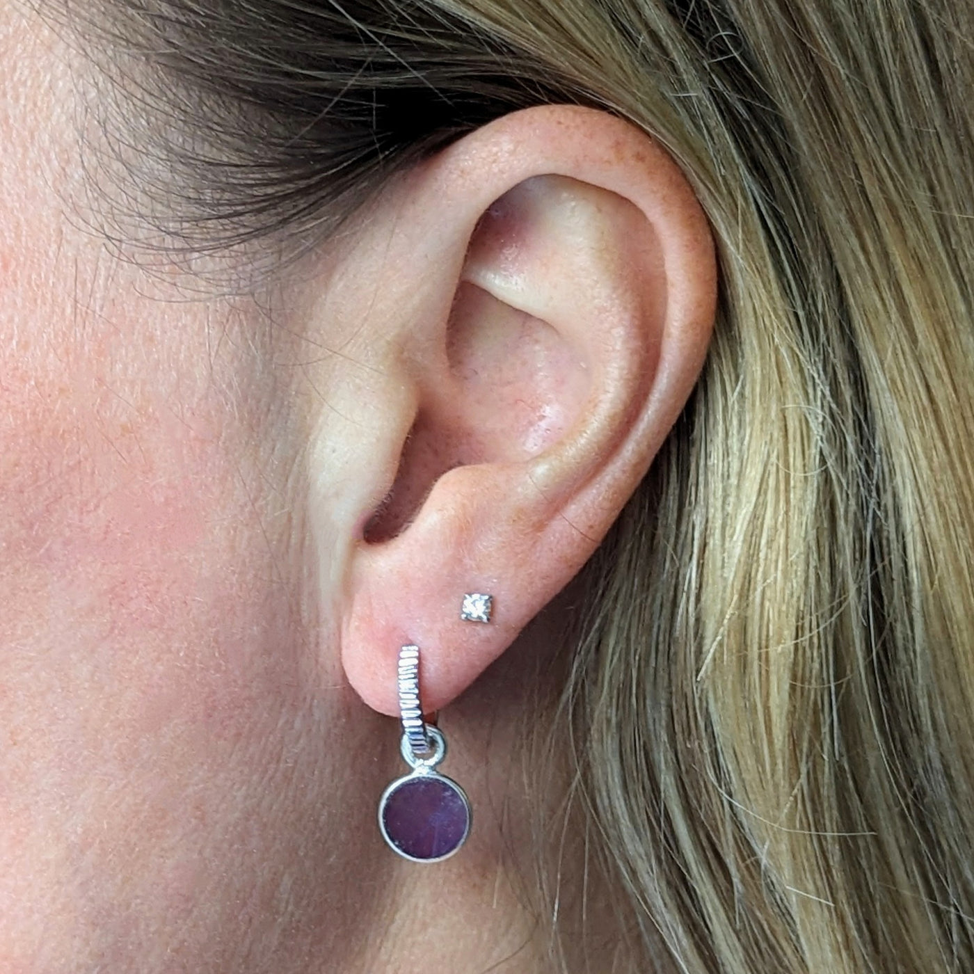 sterling silver amethyst February birthstone earrings