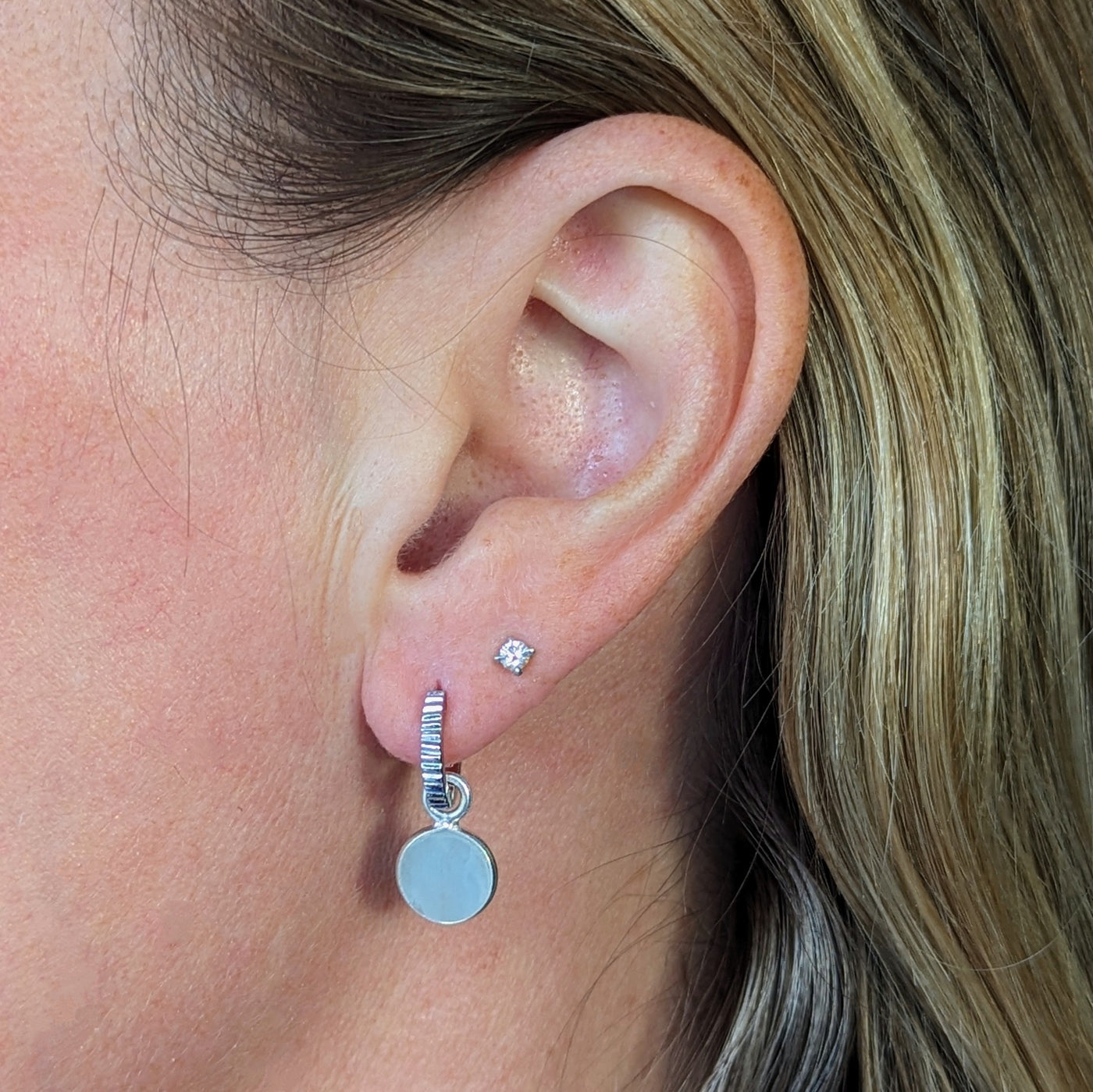 sterling silver aquamarine March birthstone earrings