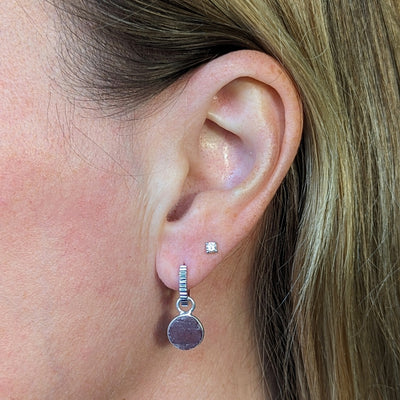 sterling silver ruby July birthstone earrings