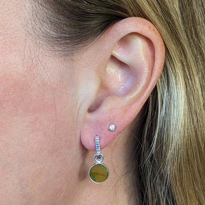 sterling silver peridot August birthstone earrings