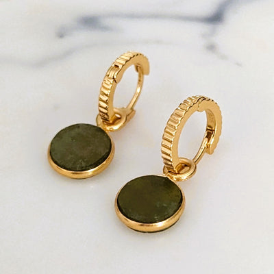 gold peridot August birthstone earrings