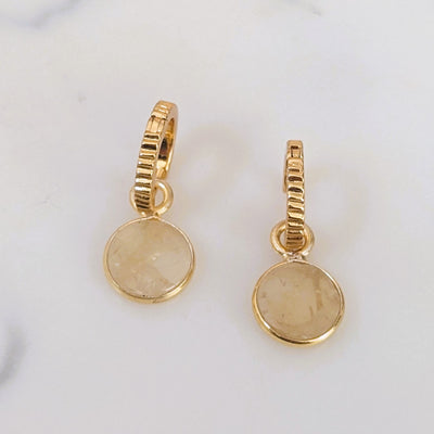 gold citrine November birthstone earrings