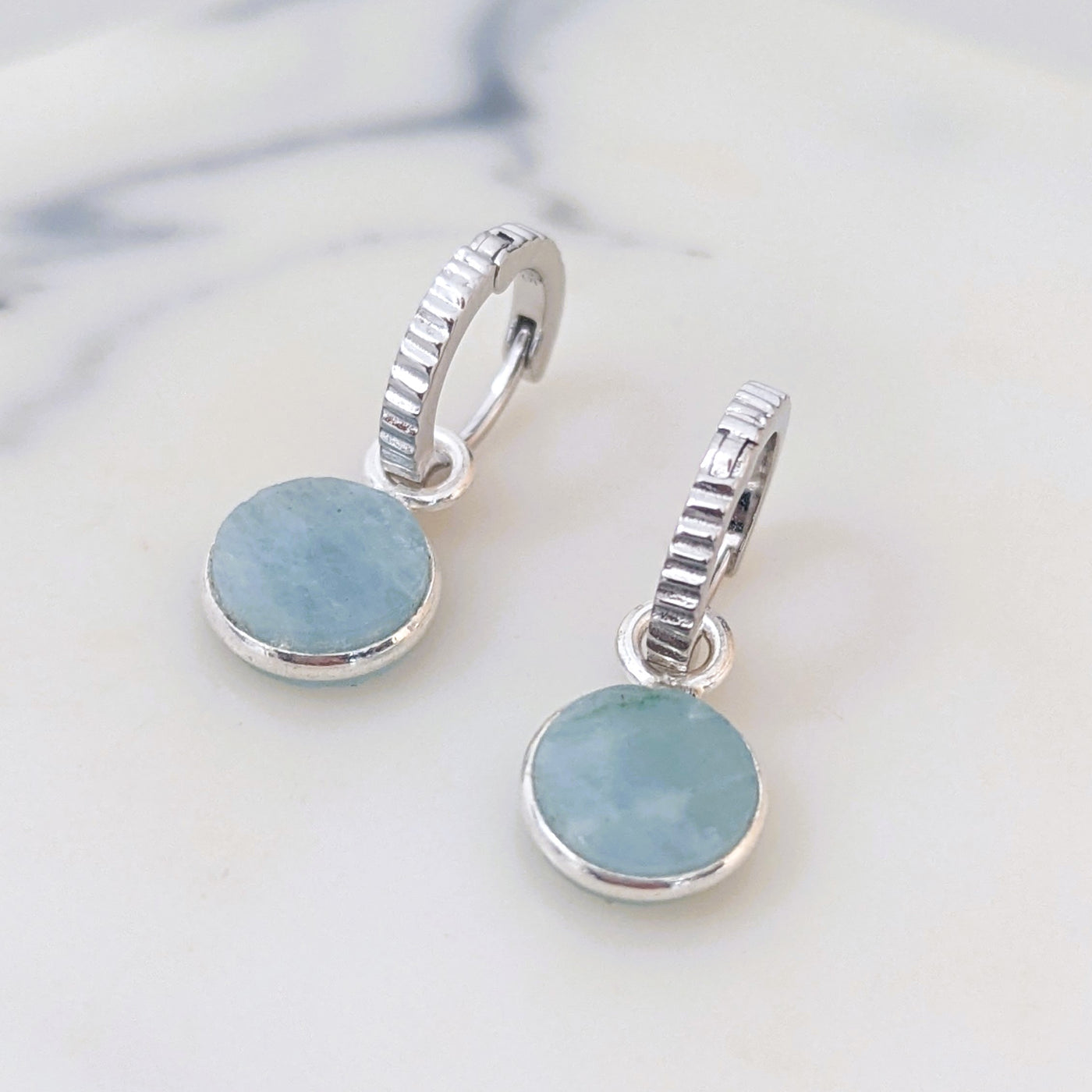 sterling silver aquamarine March birthstone earrings