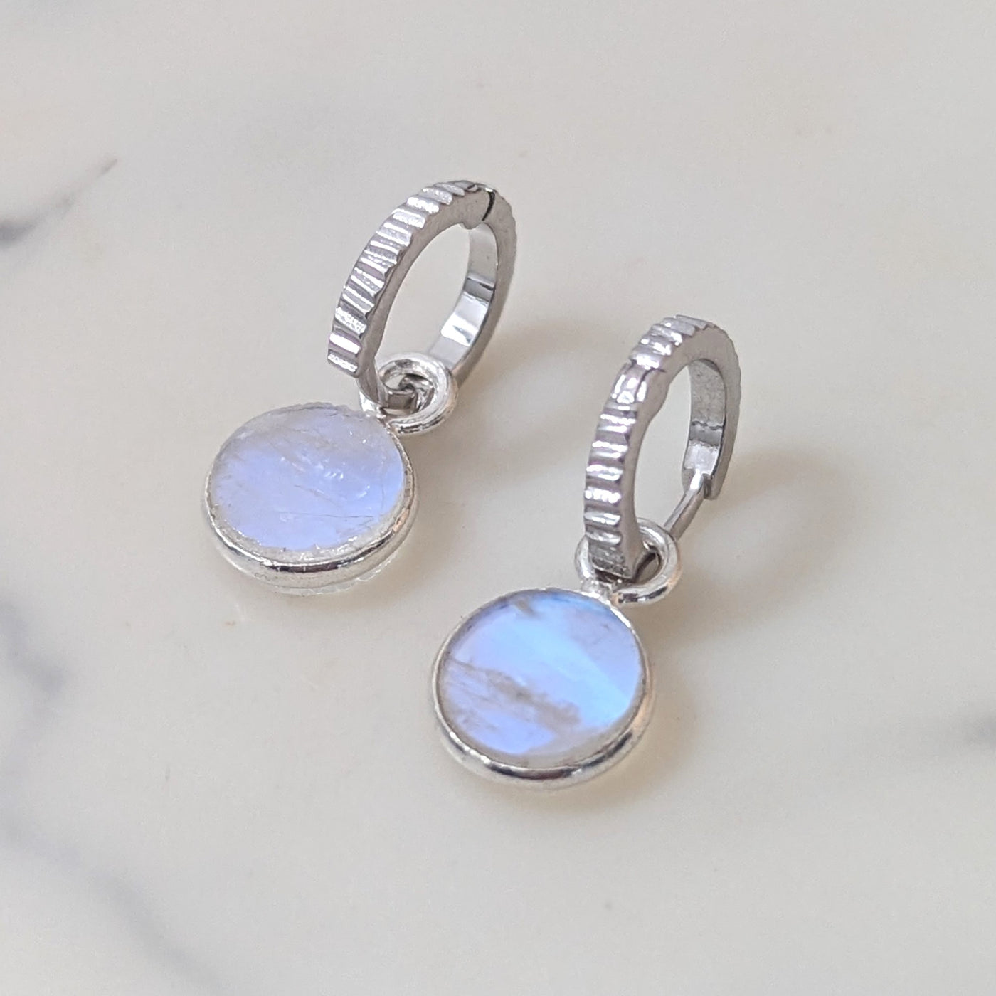 sterling silver moonstone June birthstone earrings