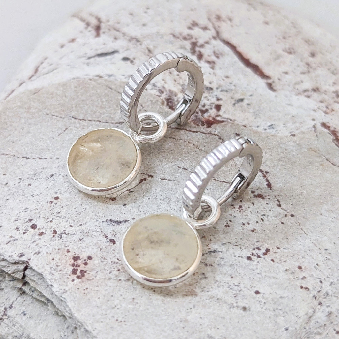 sterling silver citrine November birthstone earrings