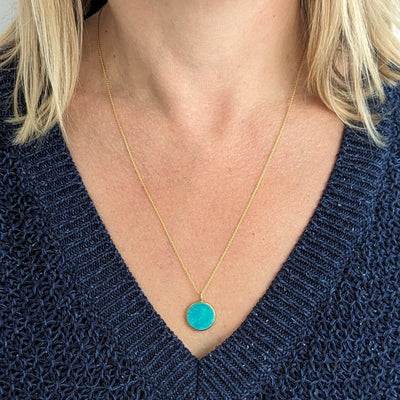 gold turquoise December birthstone necklace