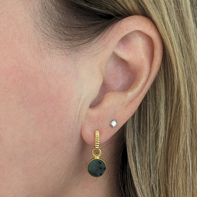 The Circle Emerald May Birthstone Earrings | Love & Wellbeing