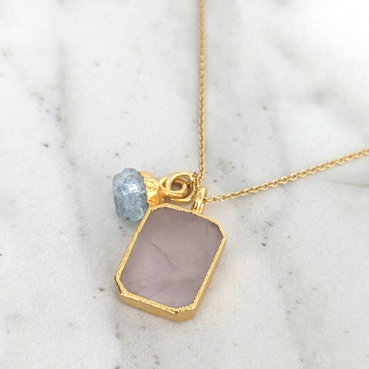 The Duo Rose Quartz Necklace