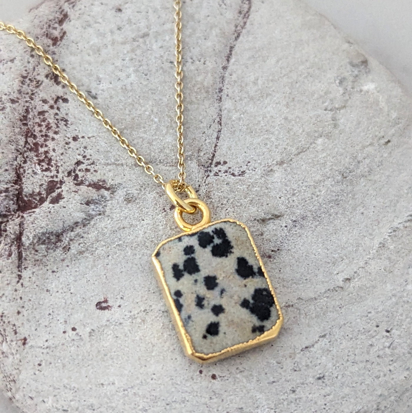 The Rectangle Dalmatian Jasper Necklace