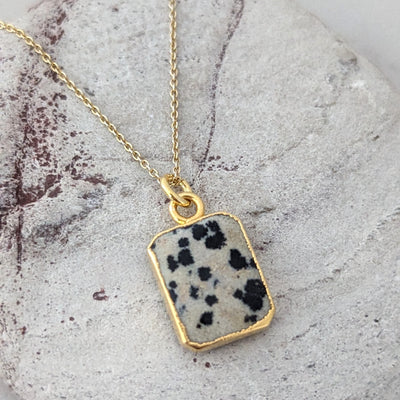 The Rectangle Dalmatian Jasper Necklace