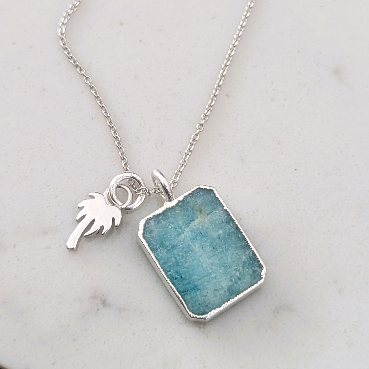 sterling silver amazonite pendant necklace