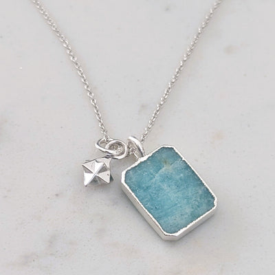 sterling silver amazonite pendant necklace