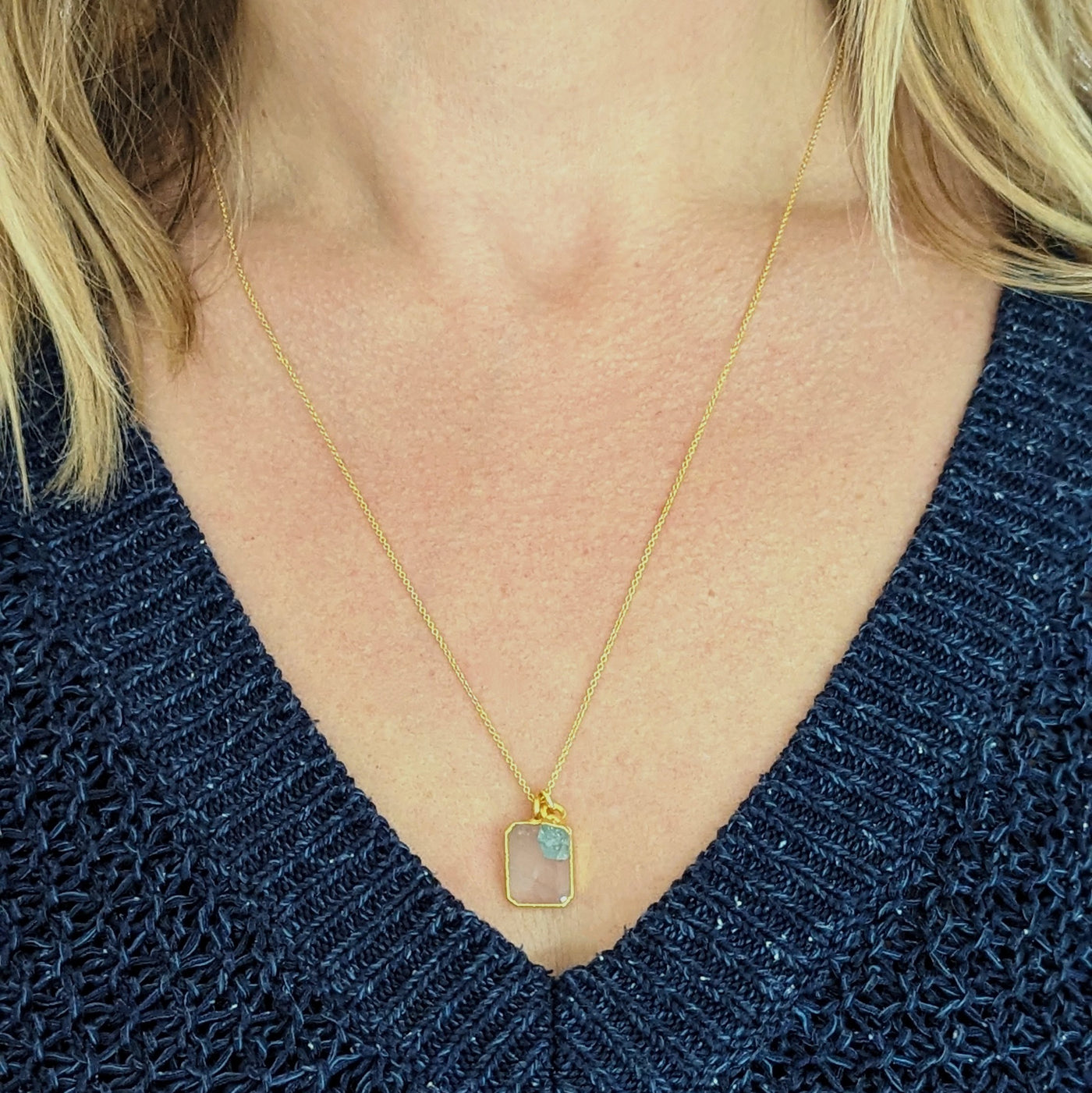 The Duo Rose Quartz Necklace