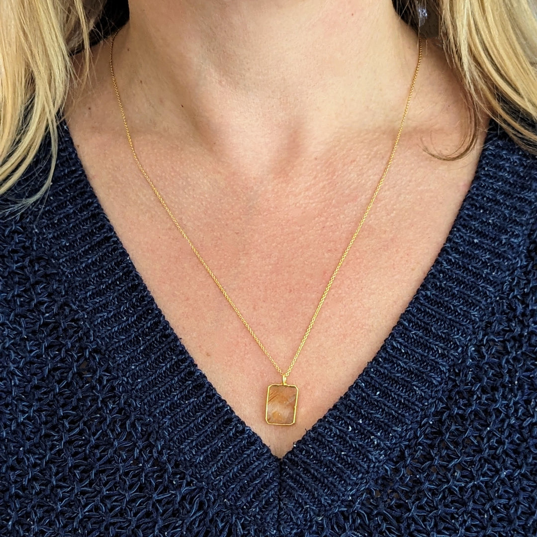 The Rectangle Citrine Necklace