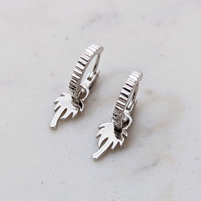 palm tree silver earrings