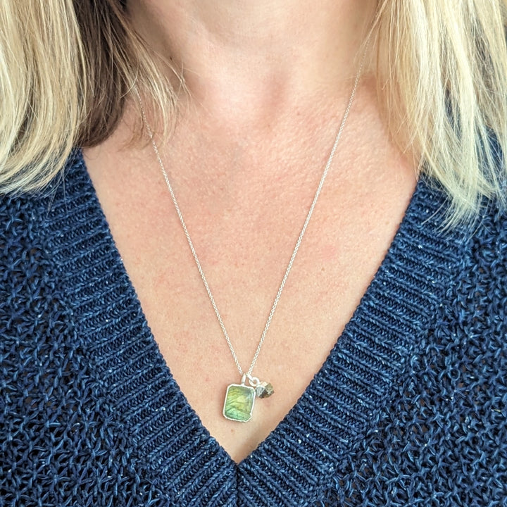 sterling silver labradorite pendant necklace