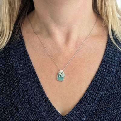 The Trio Amazonite, Aquamarine and Charm Necklace