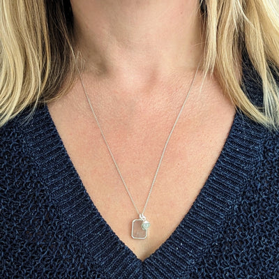 sterling silver rose quartz pendant necklace
