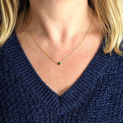 Green Onyx Tiny Hexagon Necklace