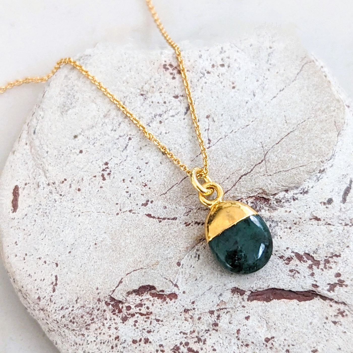 Emerald May birthstone necklace