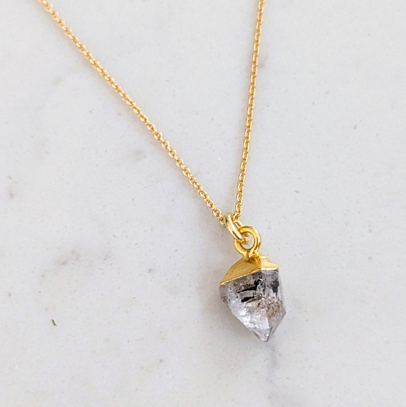 Herkimer Diamond April birthstone pendant necklace