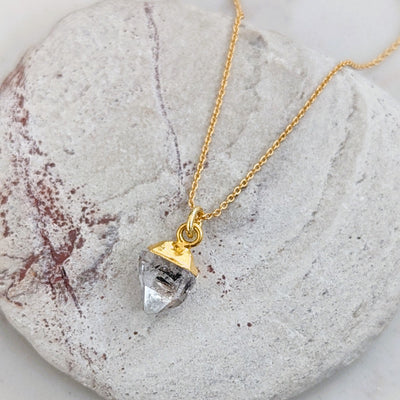 Herkimer Diamond April birthstone pendant necklace
