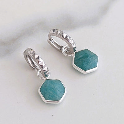 sterling silver hexagon amazonite earrings4