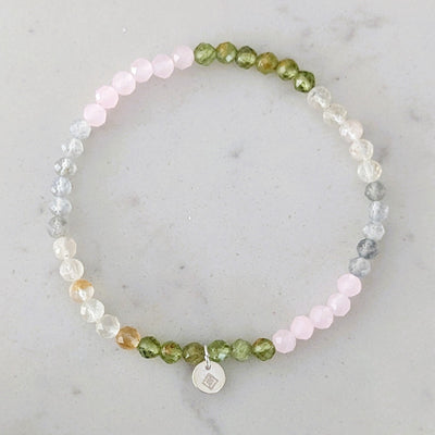 peridot, labradorite, citrine and rose quartz friendship bracelet