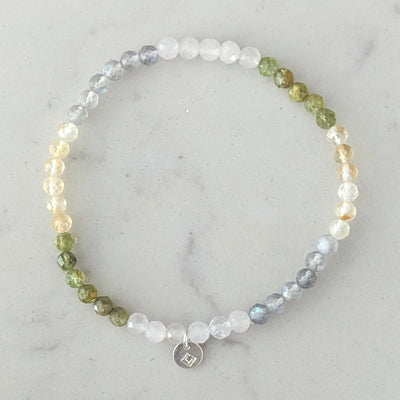 peridot, labradorite, citrine and rose quartz friendship bracelet