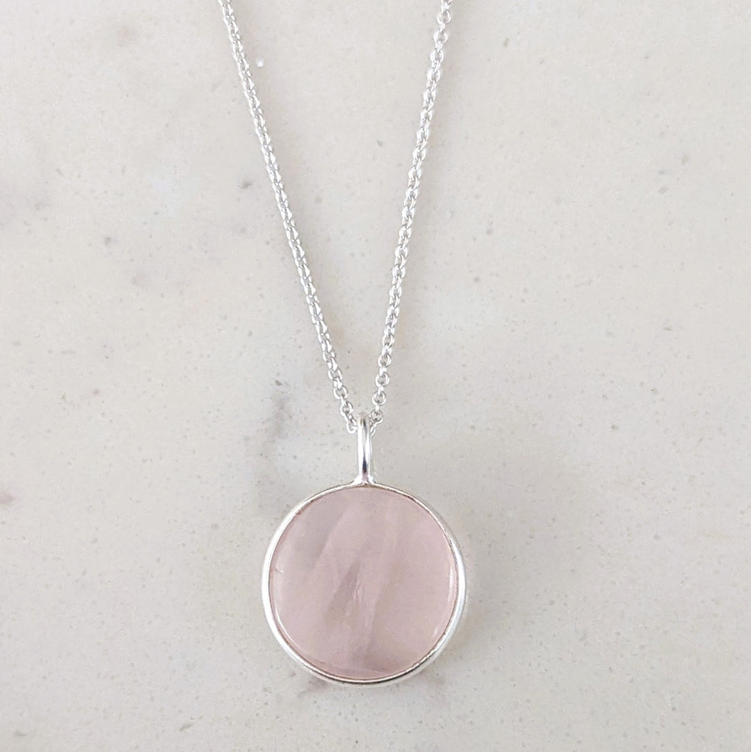 sterling silver rose quartz january birthstone necklace
