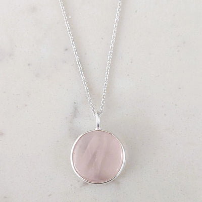 sterling silver rose quartz january birthstone necklace