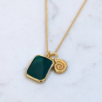 The Duo Green Onyx Necklace