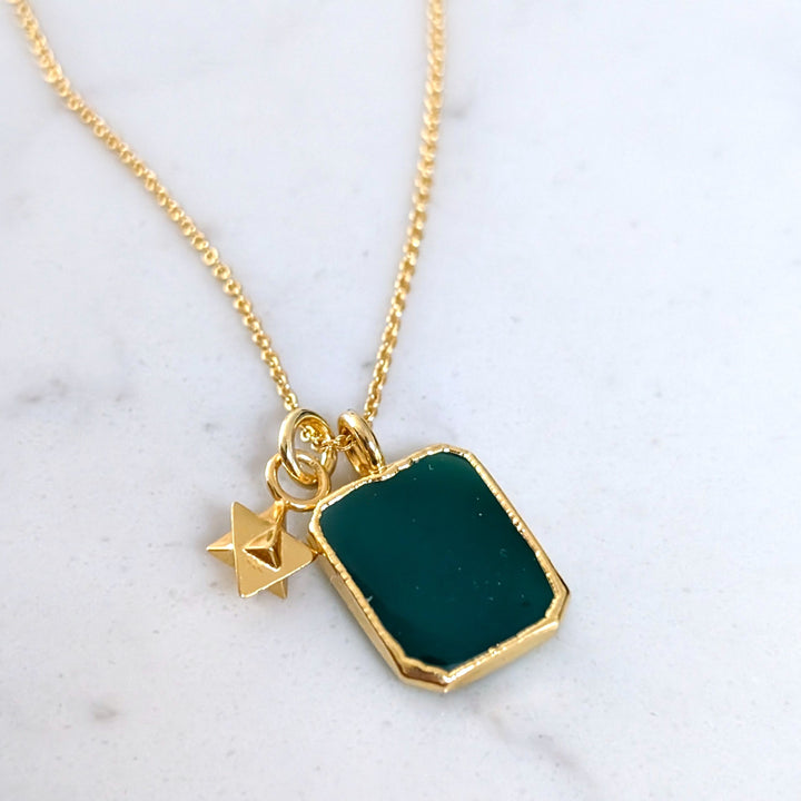 The Duo Green Onyx Necklace