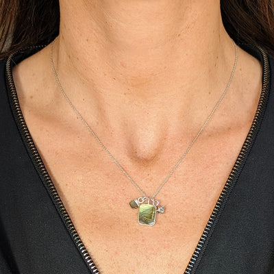 The Trio Labradorite and Charm Necklace