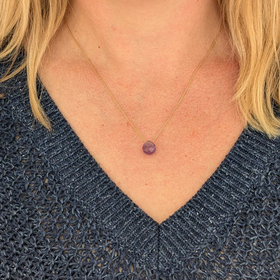The Nuget amethyst February birthstone necklace