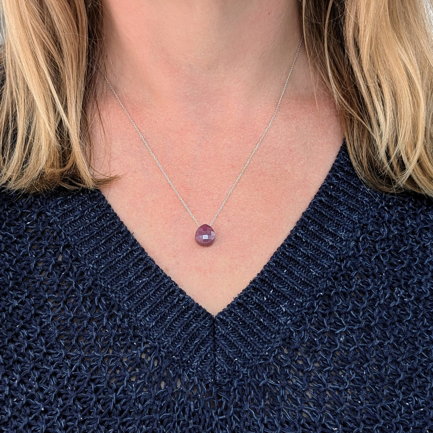 The Nuget ruby July birthstone necklace