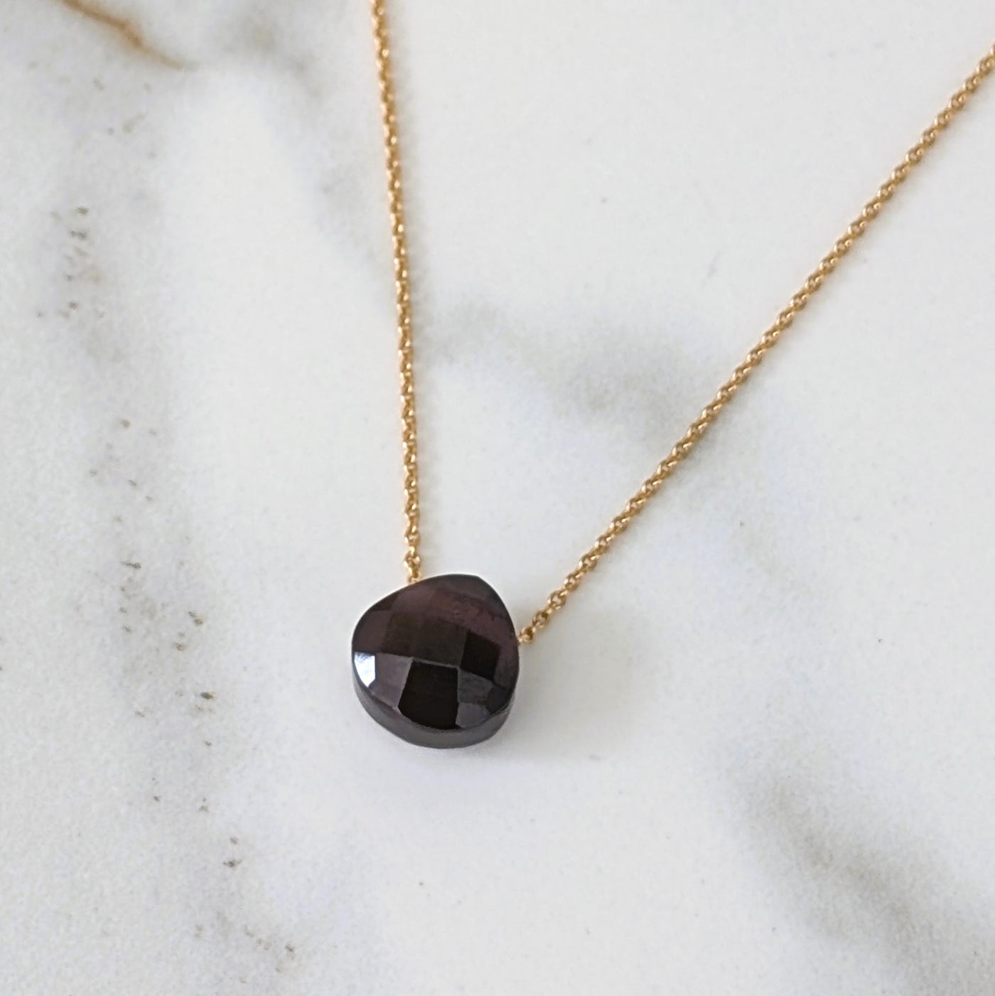 The Nuget garnet January birthstone necklace