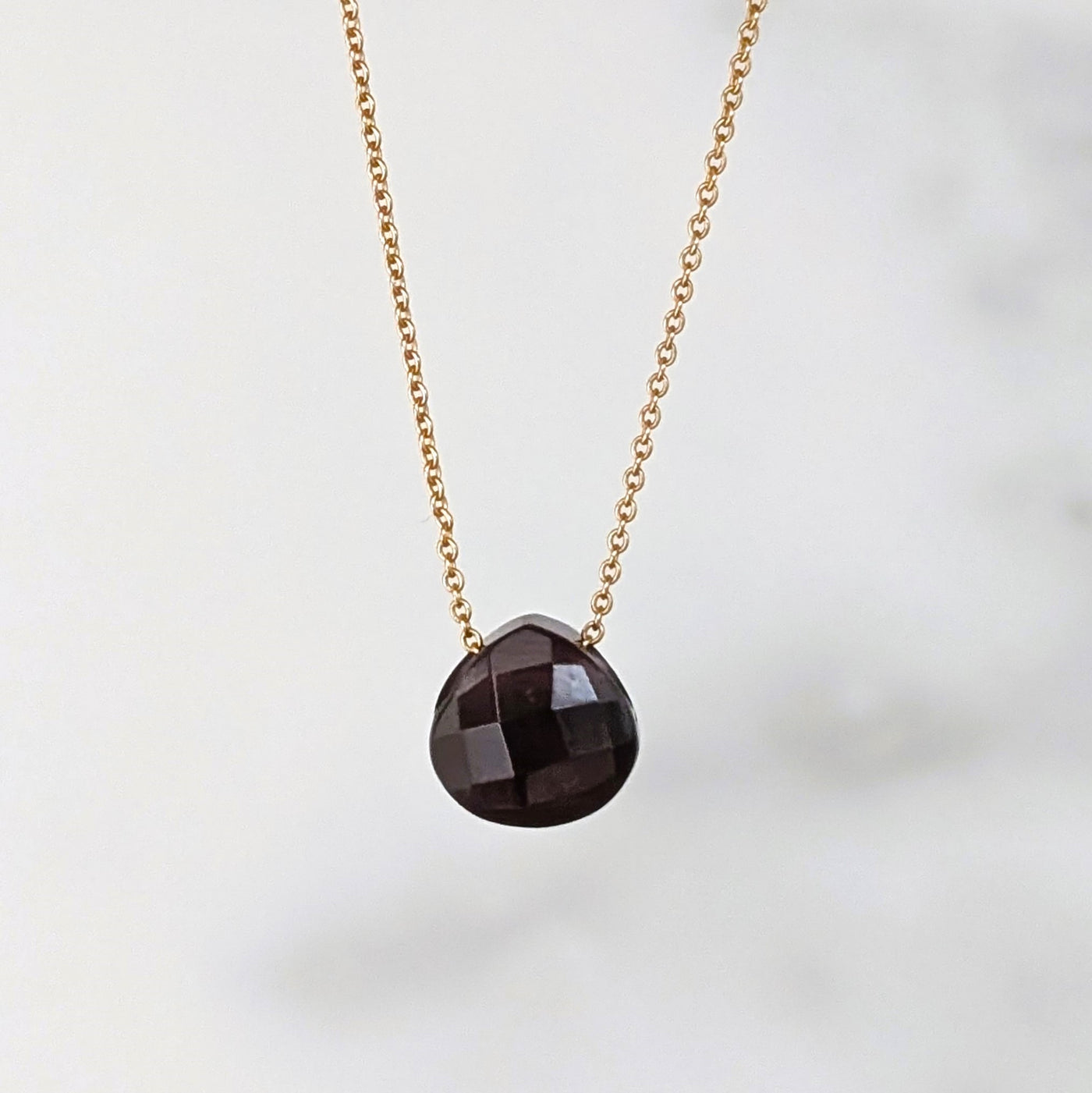 The Nuget garnet January birthstone necklace