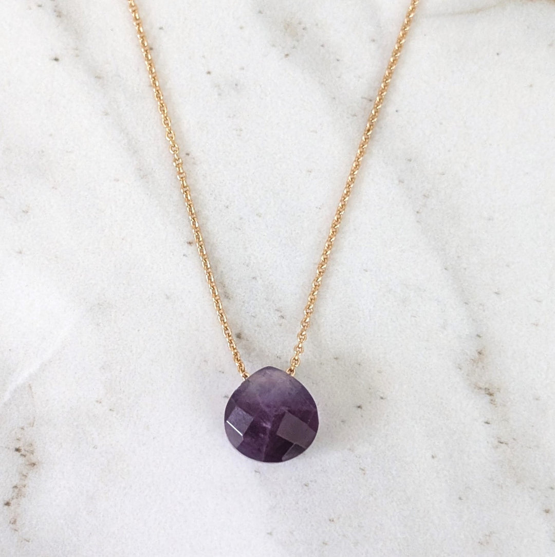 The Nuget amethyst February birthstone necklace