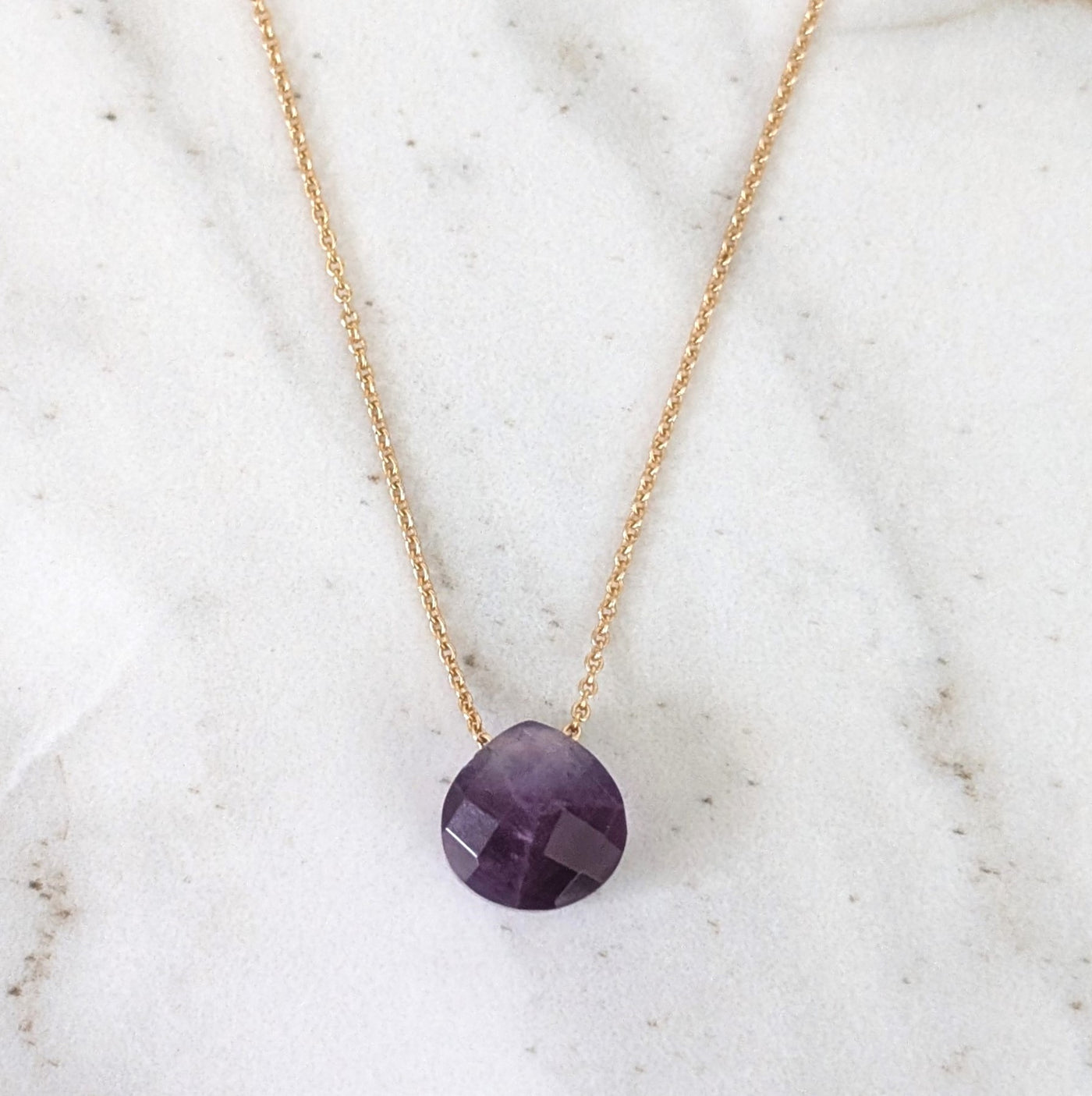 The Nuget amethyst February birthstone necklace